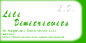 lili dimitrievits business card